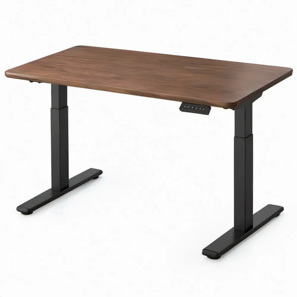 Elektrisch verstelbaar zit-sta bureau 120 x 60 cm – Walnootbruin/Zwart