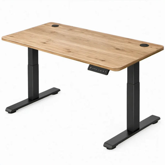 Elektrisch in hoogte verstelbaar bureau 120 x 60 cm – Eikenkleurig/Zwart
