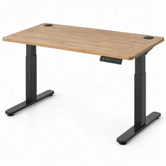 Elektrisch verstelbaar zit-sta bureau 120 x 60 cm Eikenlook/Zwart