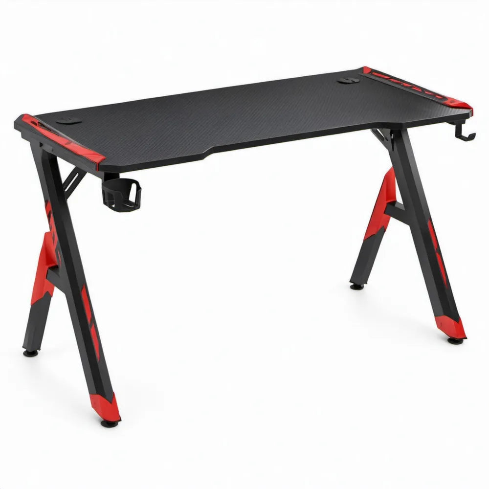 Gamingbureau van MDF en staal 120 x 60 x 75 cm Zwart/Rood
