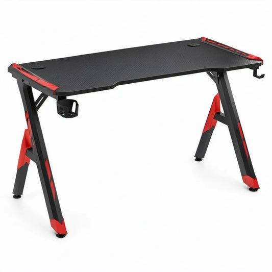 Gamingbureau van MDF en staal 120 x 60 x 75 cm Zwart/Rood